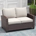 Outdoor Wicker Loveseat Frame Color: Brown