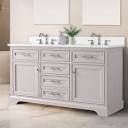 Fossen 60" Double Bathroom Vanity Set Top Finish: Engineered Marble, Base Finish: White