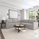 NOT COMPLETE Flex 5 - Piece Upholstered Modular Sectional Body Fabric: Frost Light Gray Polyester Blend, Size: 37" H x 102" W x 38" D