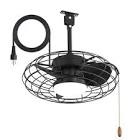 20.9" IP65 Waterproof Outdoor Ceiling Fan with Dimmable LED Lights and Remote Control, Wet Rated Caged Ceiling Fan with 3 Color LED Light