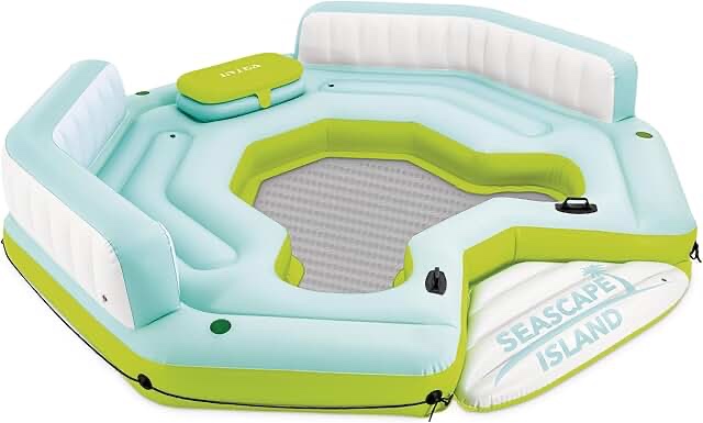 Intex Seascape Island Inflatable Water Lounge with Built In Cooler and Backrests