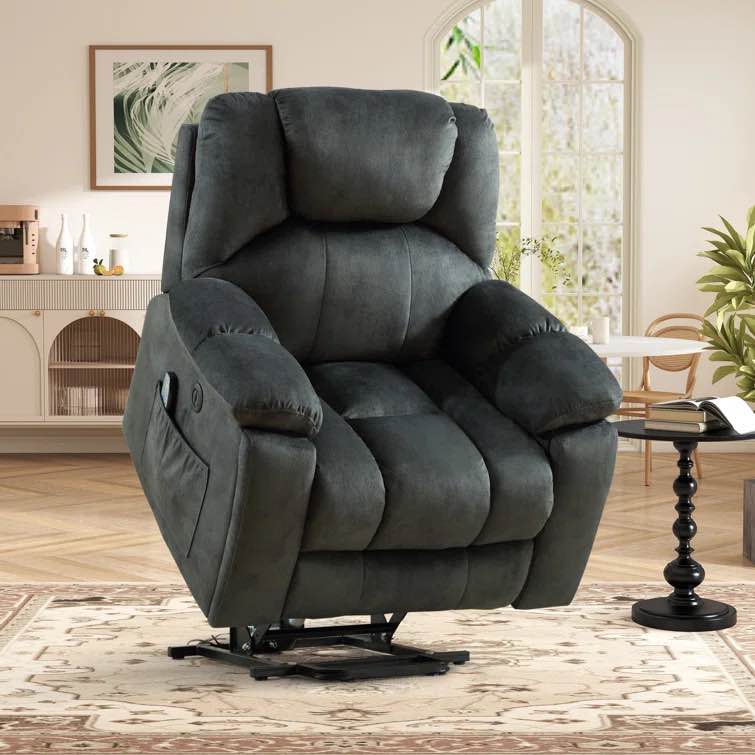 INCOMPLETE NOT COMPLETE 40.6W Oversize Big Man Power Lift Assist Recliner Chair With Massage & Heating & Dual Cupholders & USB