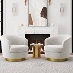 Velvet Swivel Barrel Chair