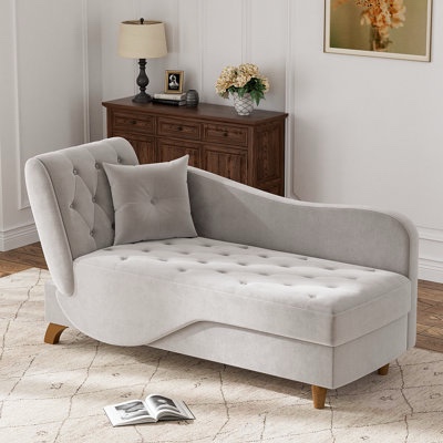 SIMILAR TO STOCK PHOTO Storage Upholstered Chaise Lounge with Pillow