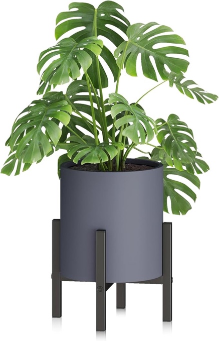 Plant Pots Set,Set of 3 Big Planters(6/8/10 Inch),Durable Planters for Indoor and Outdoor Flowers and Plants,Large Modern Flower Pots with Drainage Hole( grey)