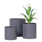 (grey) Plant Pots Set,Set of 3 Big Planters(6/8/10 Inch),Durable Planters for Indoor and Outdoor Flowers and Plants,Large Modern Flower Pots with Drainage Hole