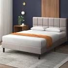 Zinus Suhavi Upholstered Platform Bed Frame off white Size: King