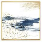 Dark Blue and Gold Abstract I - Wrapped Canvas Painting Size: 16" H x 16" W x 1" D