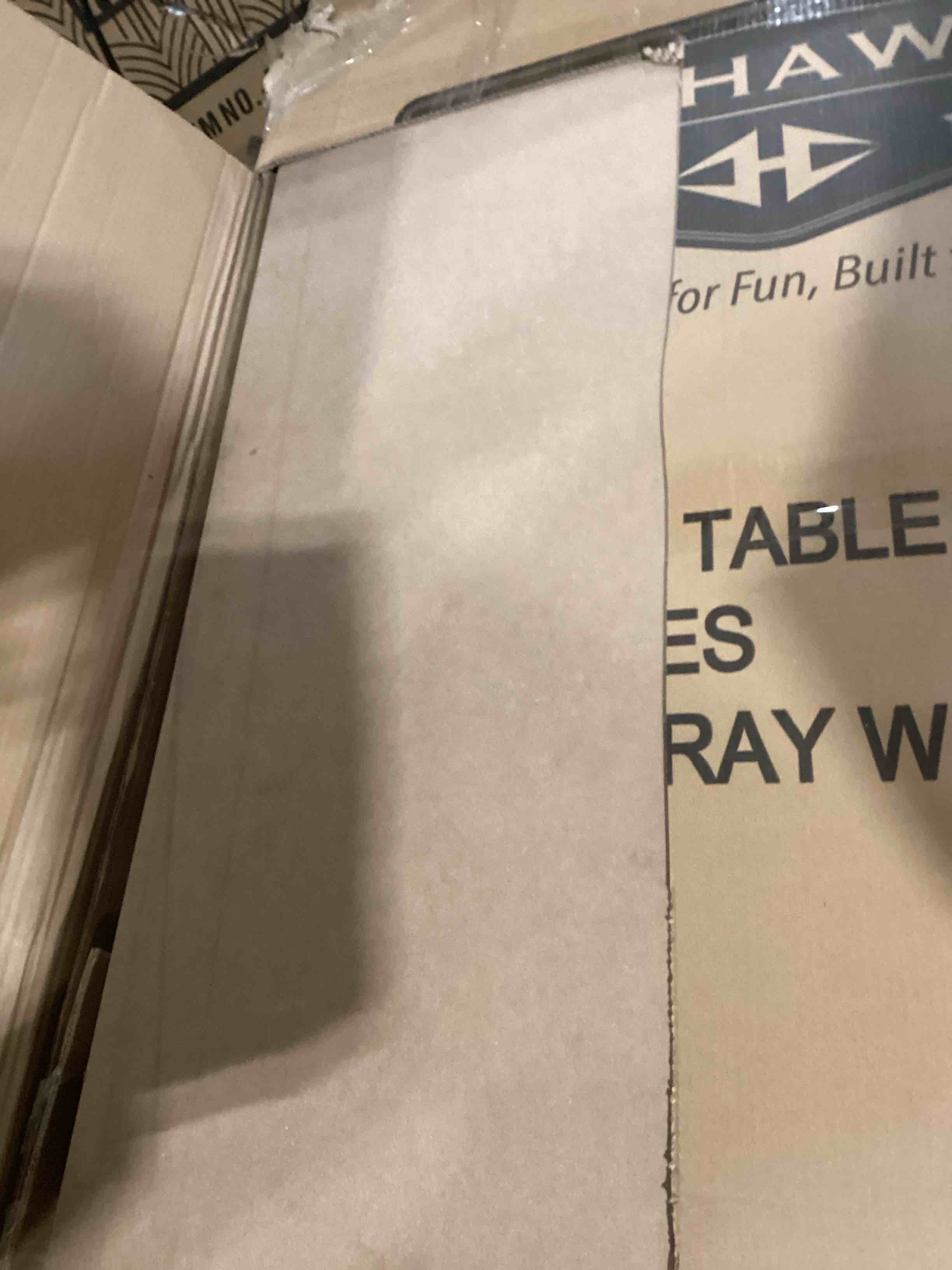 Condition photo showing As Is for Hathaway Logan 7-ft Pool Table – Rustic Barnwood Combo