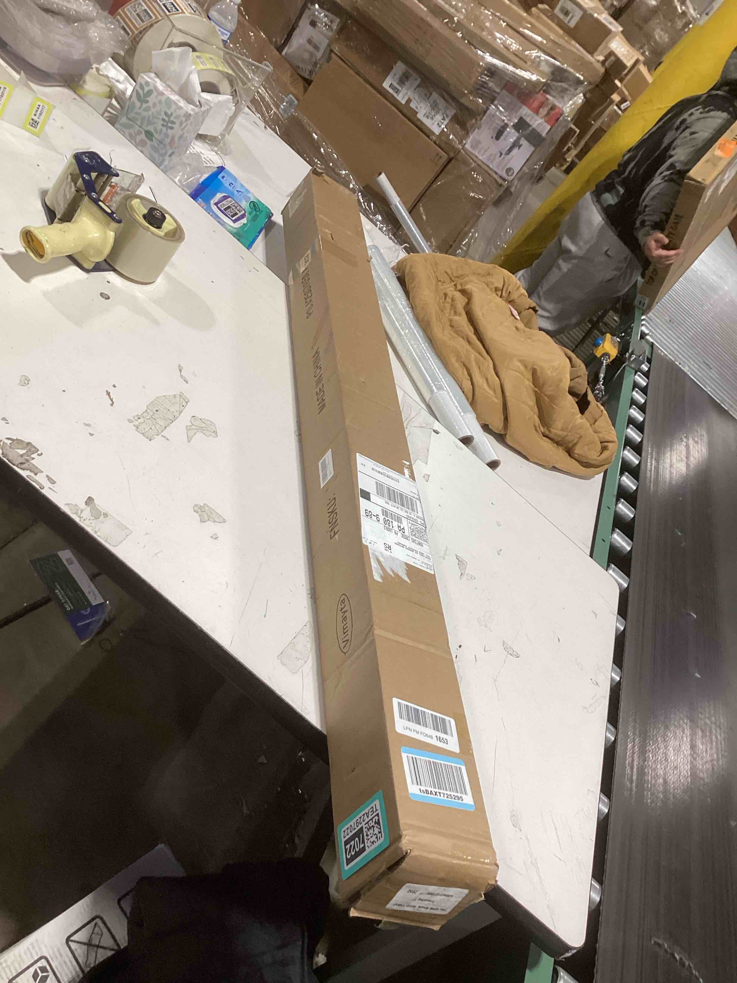 Condition photo showing As Is for Double Curtain Rods 72 to 144 Inches with Solid Aluminum Alloy Brackets, 1 Inch Adjustable Drapery Rod, Heavy Duty Dual Curtains Rod for Window, Sliding Door, Bedroom Decoration, Warm Gold Warm Gold 72"-144"