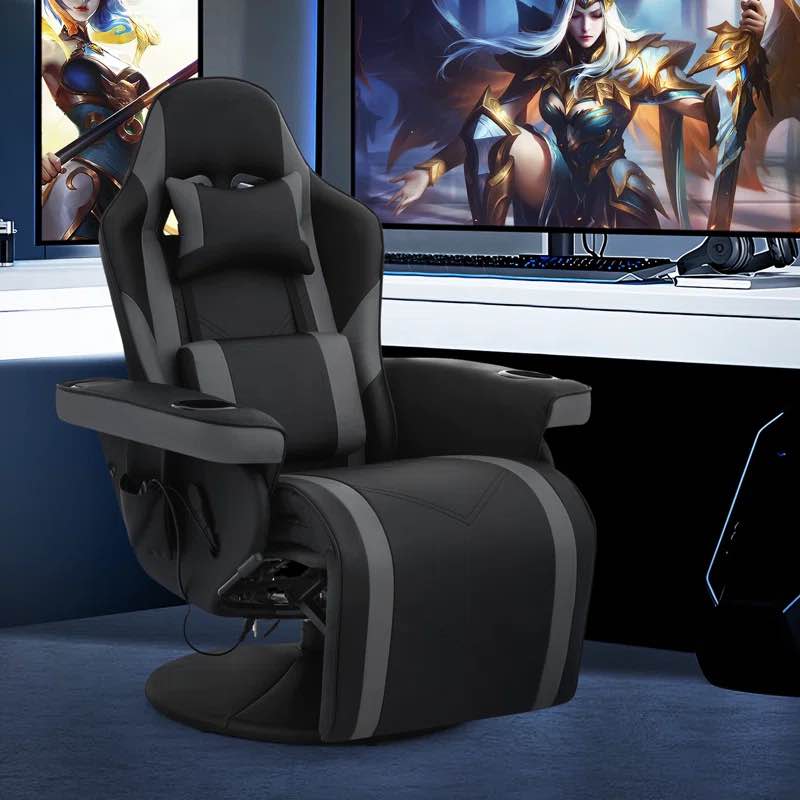 Massage Video Game Chair, Recliner High Back Gaming Chair with Speaker, Lumbar Support and Footrest
