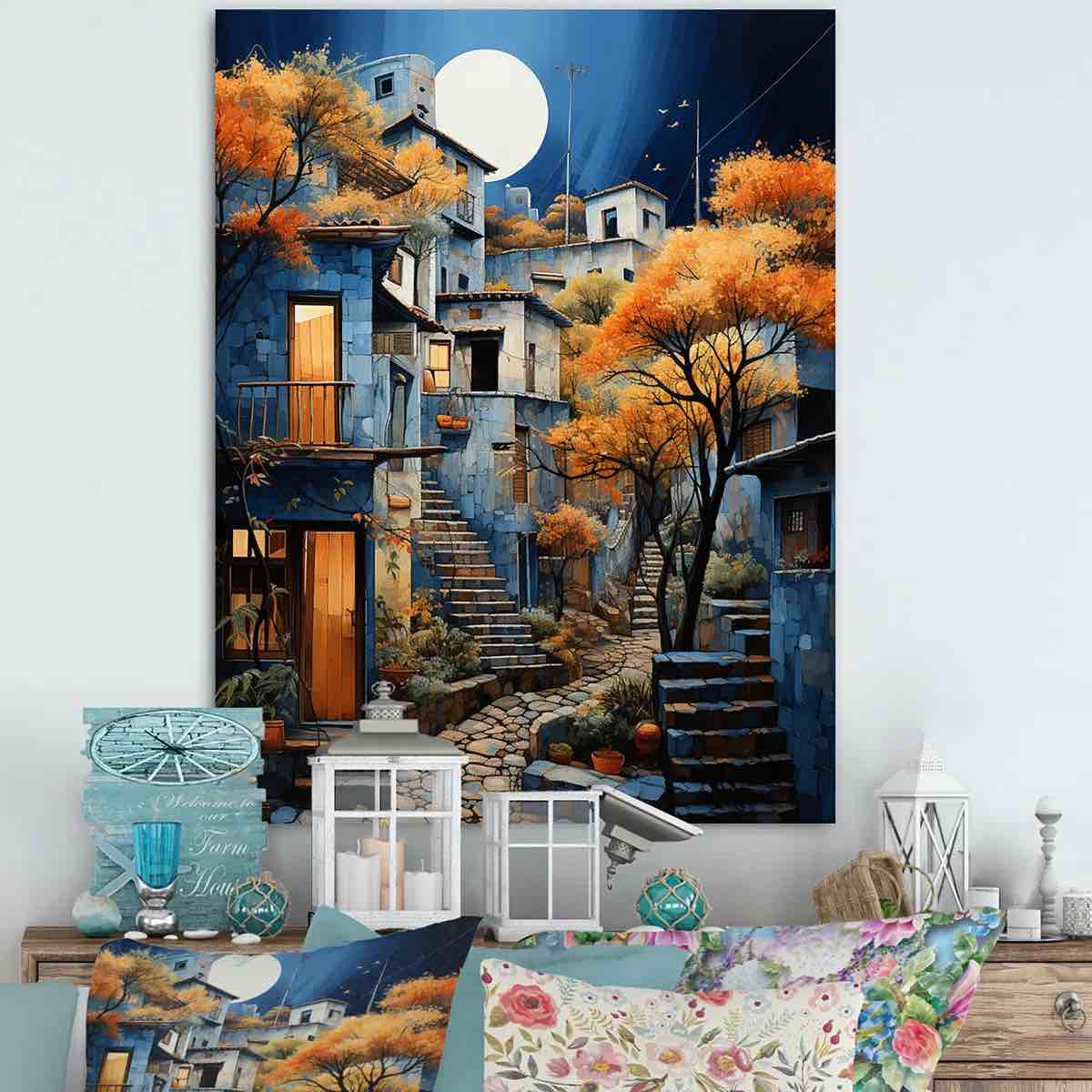 16”x32” Mexican Art Landscape Oaxacan Odyssey | On Canvas Print