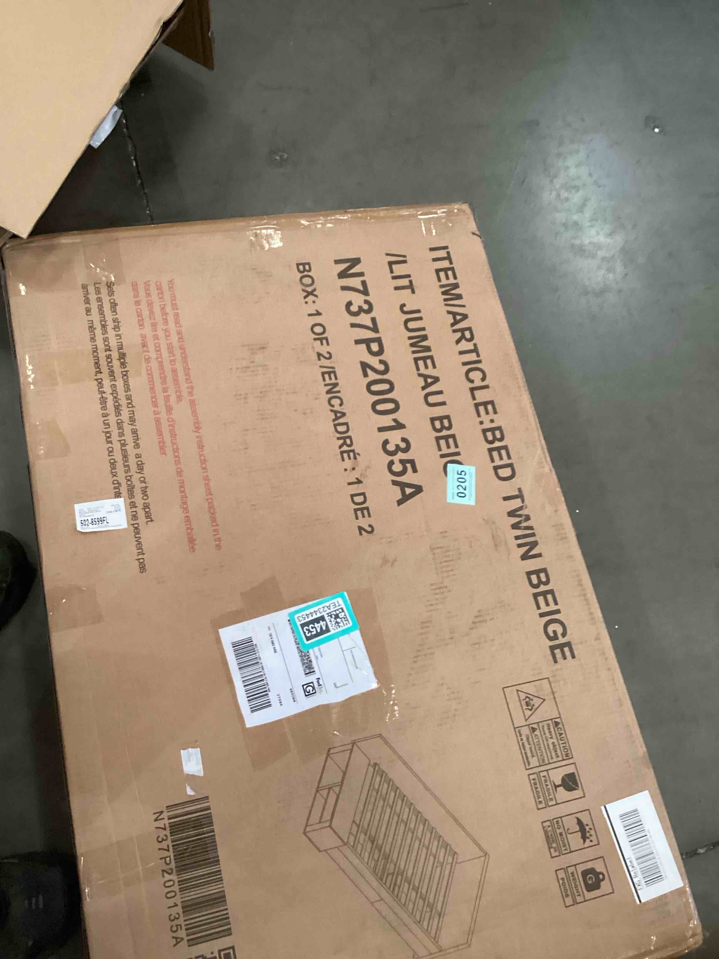 twin bed frame box 1 of 2