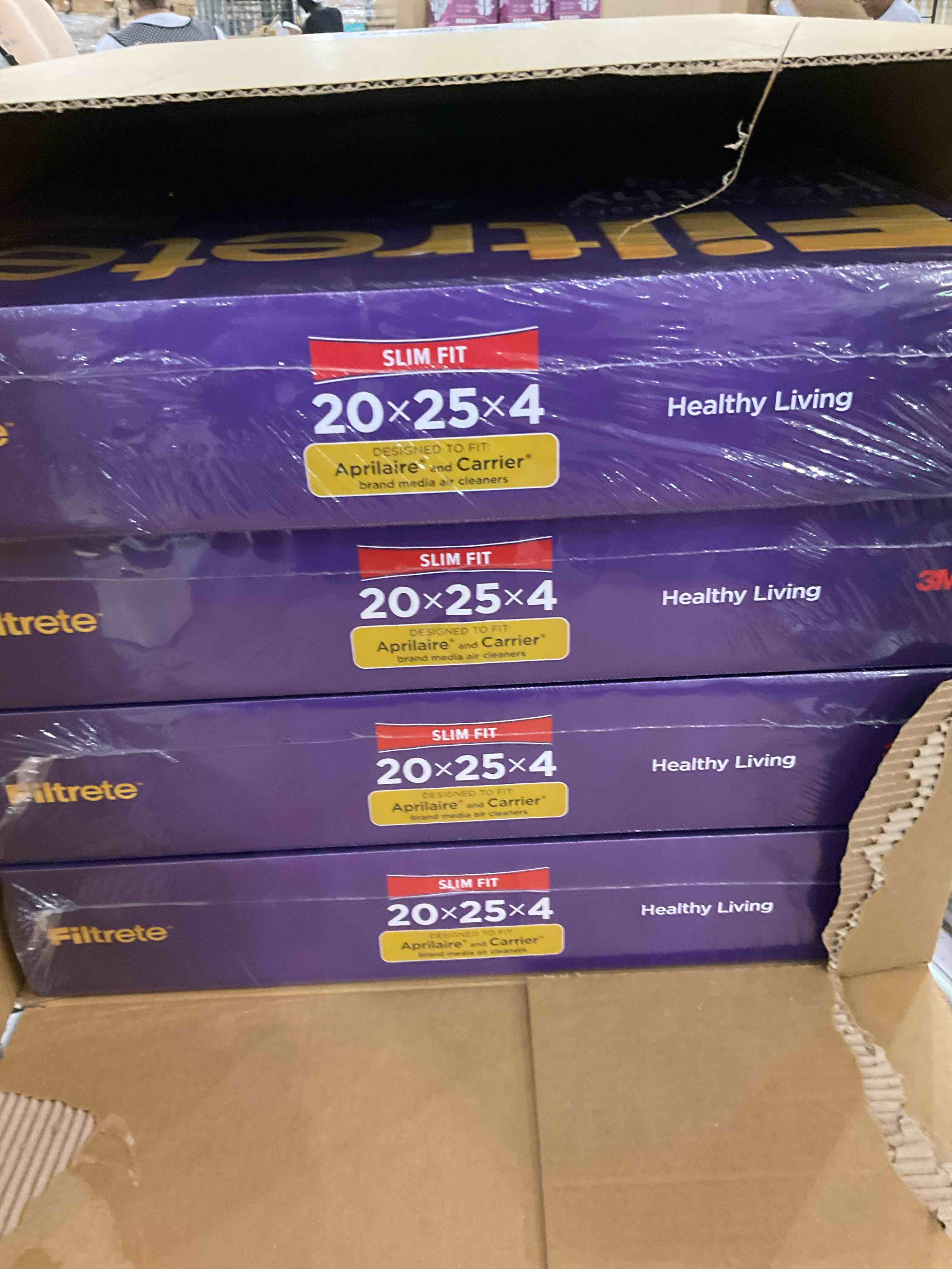 4 packs of filtrete slim fit 20x25x4 