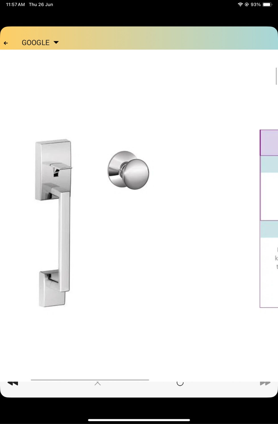 Century Lower Half Handleset with Plymouth Door Knob (Deadbolt Sold Separately)