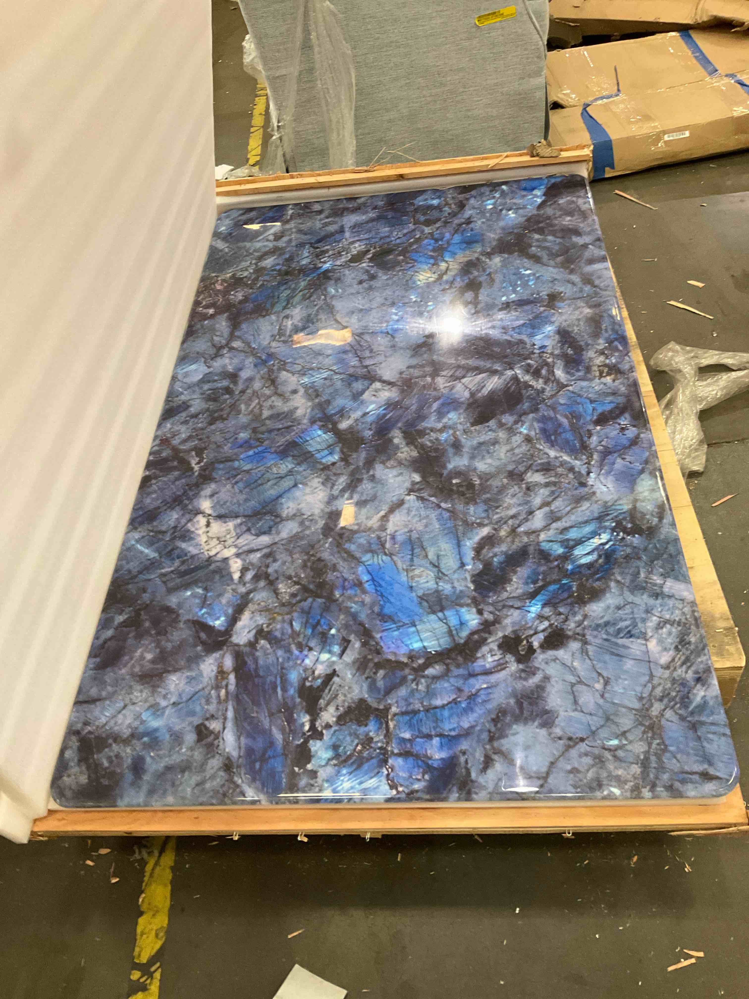 colorful rectangular sintered stone tabletop  