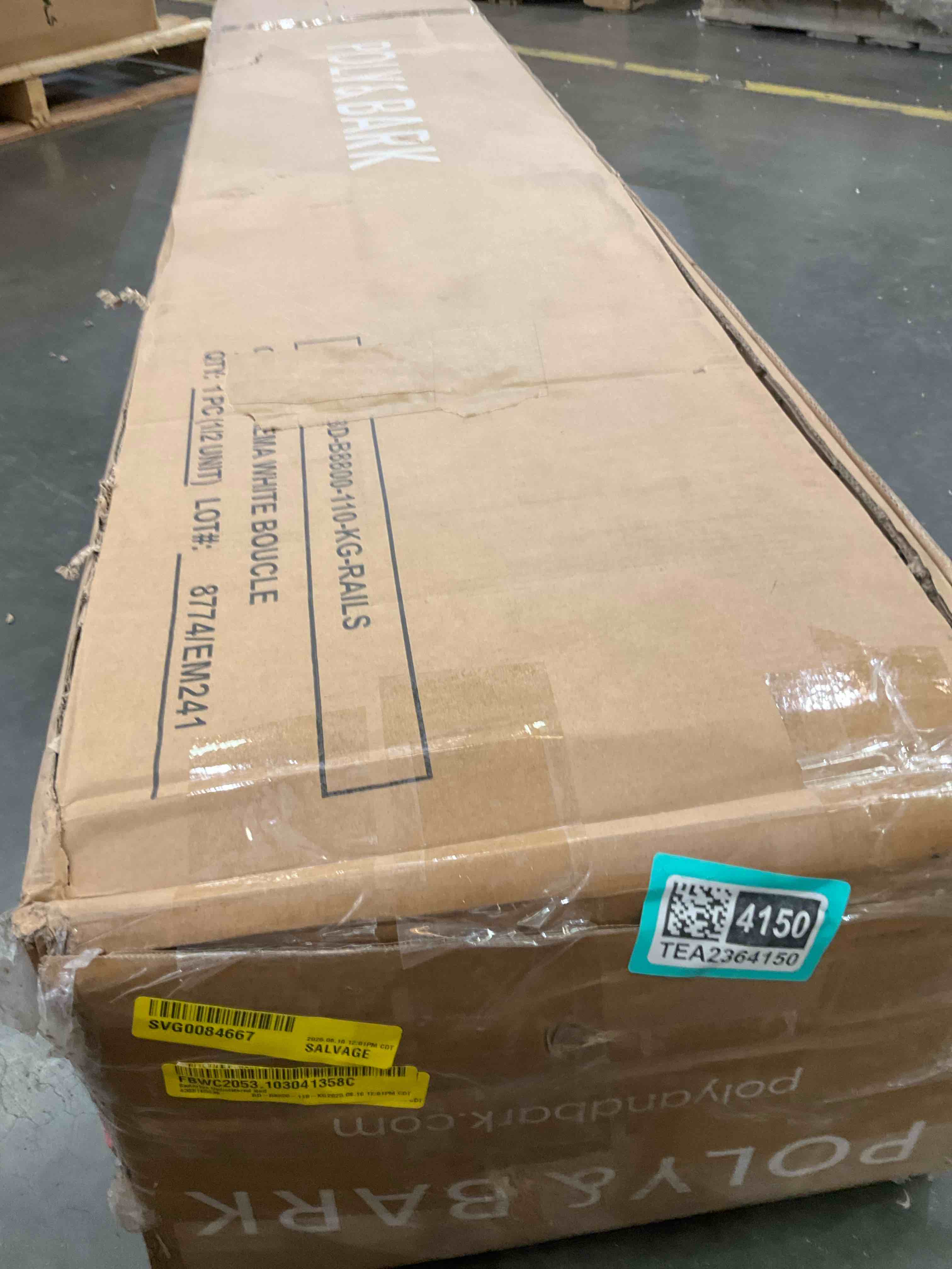 upholstered bed frame, incomplete 