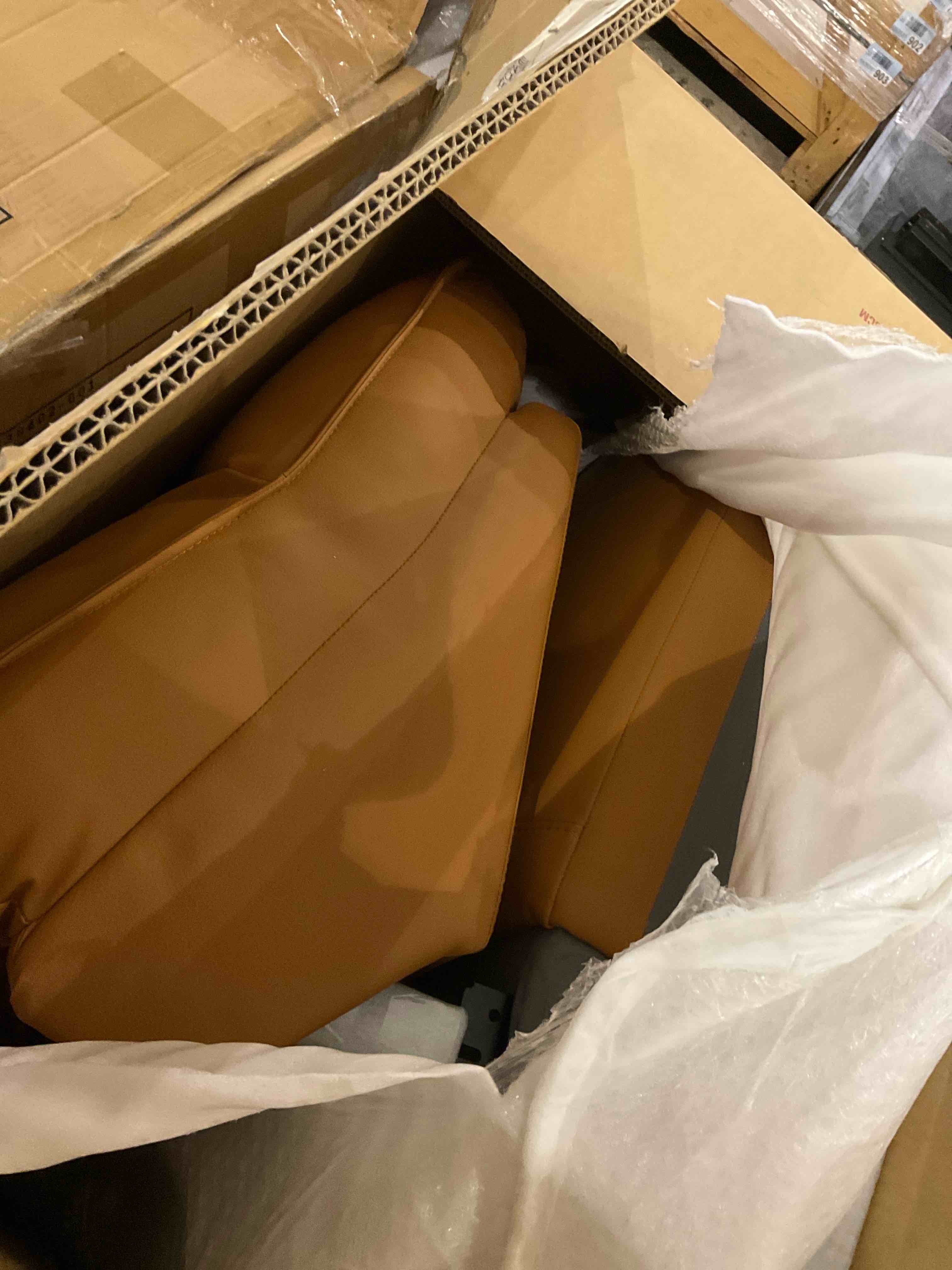 112.5” leather sofa components, incomplete 