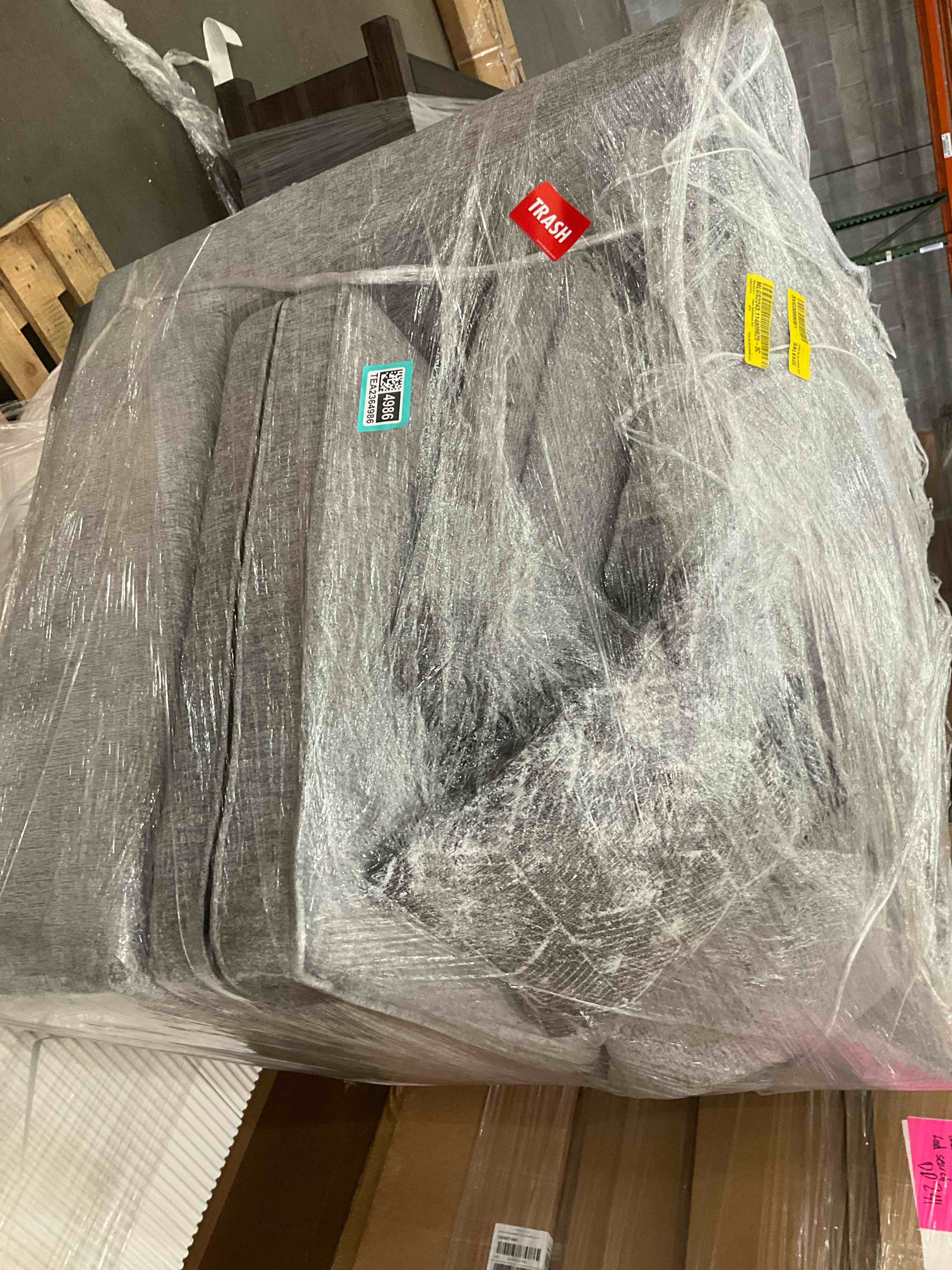 grey sofa section, part of incomplete set