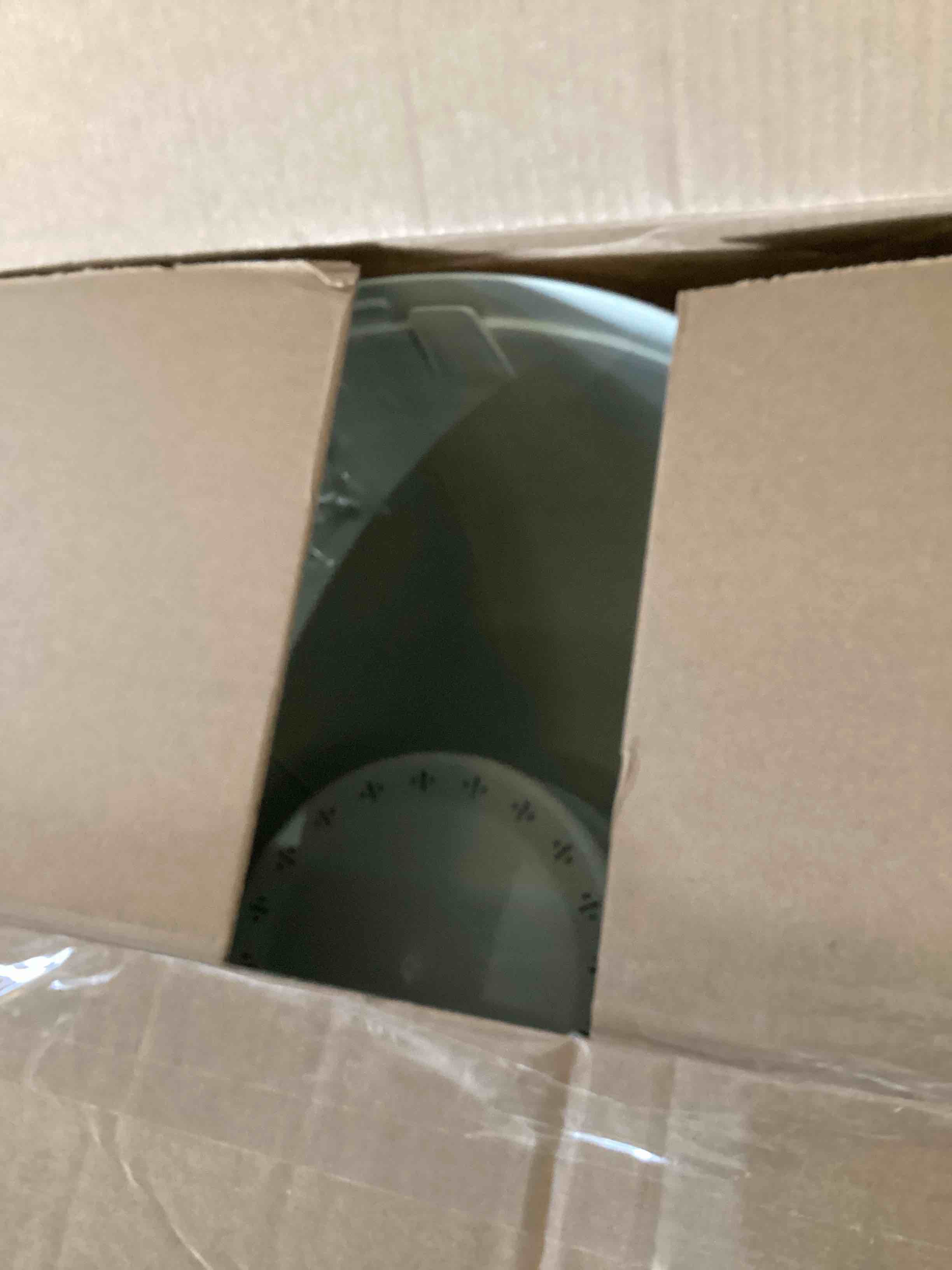 Condition photo showing As Is for Cat Litter Box, Hidden Litter Box with Faux Plant, Heavy Duty Litterbox Enclosure Furniture with Rattan Pattern, PP Cat Box Enclosure Furniture for Living Room, Bedroom, White White Large