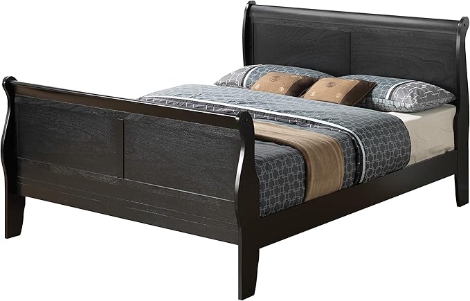 ( incomplete  only headboard and footboard ) Headboard G3150A-QB Queen Bed, Black