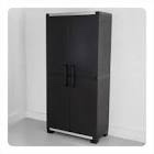 Keter Premium One 35-in W x 74-in H x 18.5-in D Freestanding Plastic Garage Cabinet in Black Item #5696356 | Model #259991