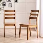 Lynton 2x dark walnut effect solid wood dining chair 