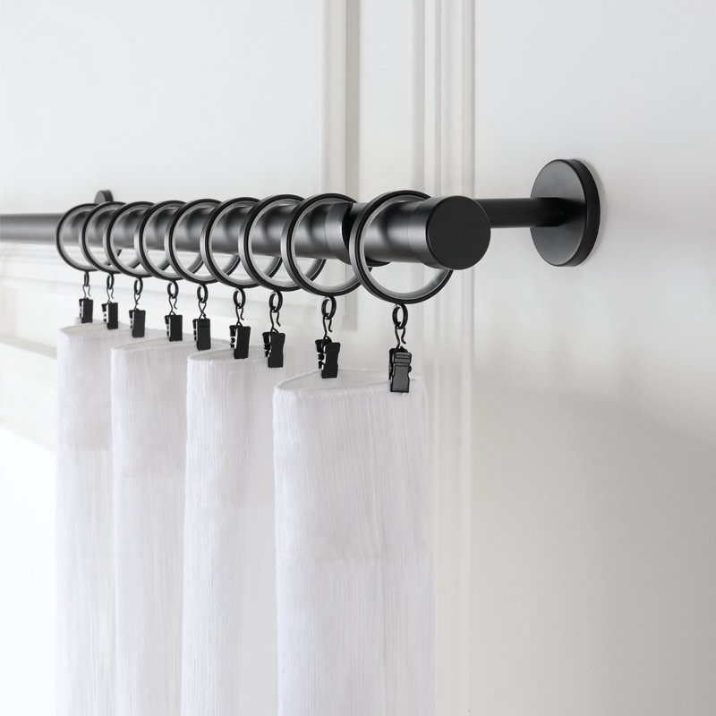 Cambria Designer Series Premium 1-1/8 in Larger Dia. Non-Adjustable Curtain Rod and Designer Brackets