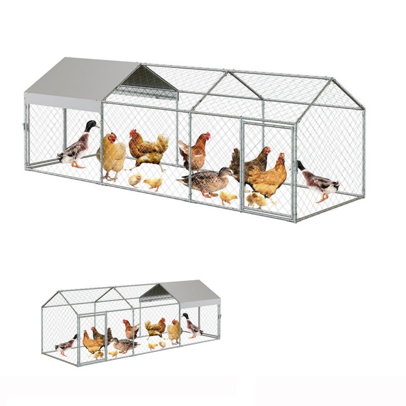 Large Metal Chicken Coop, 120" X 40" X 40" Chicken Run With Cover(black)Wayfair