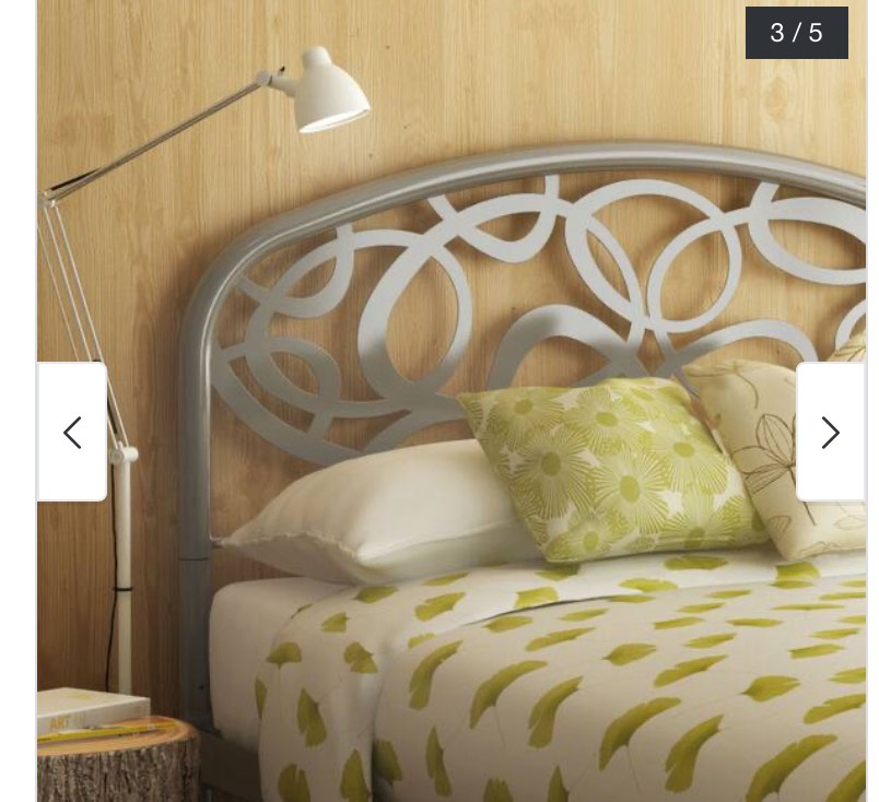 (only headboard) Amisco Alba Magnetite Grey Full-size Metal Bed