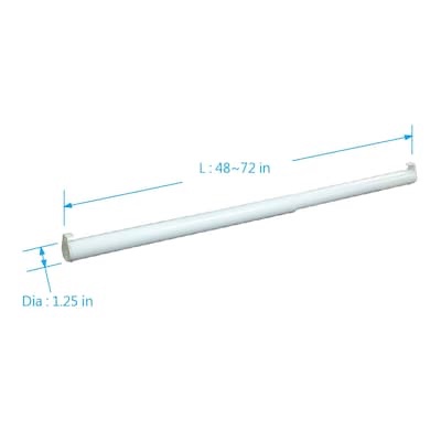 Project Source Closet Rod 72-in L x 1.25-in H Extendable White Metal Closet Rod with Hardware Item #1045157 | Model #27588PHRLG