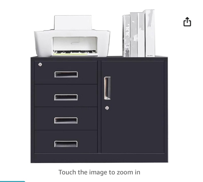 ( similar ) Office Storage Cabinet with 4 Drawers and High Office File Cabinets Qualitys Locks, Strong Bearing, Suitable for Office Storage (Color : Black, Size : 75 * 39 * 58cm