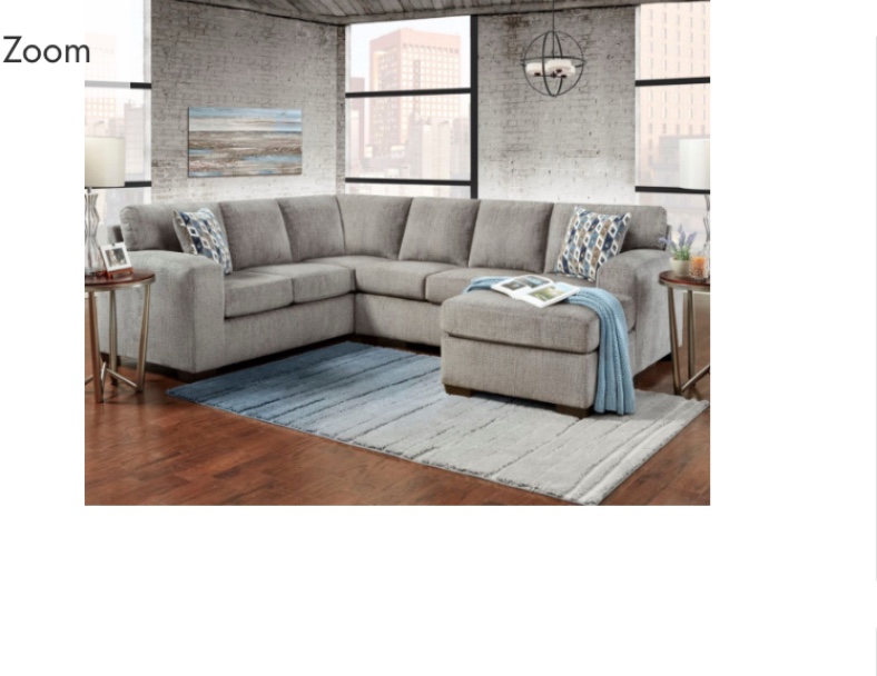 ( incomplete ) ( similar  ) AFFORDABLE Silverton Pewter Chaise Sectional