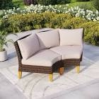 Outdoor Patio Curved Chair With Cushions (Set Of 2)