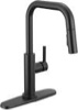 single handle pull-down kitchen faucet in matte black
