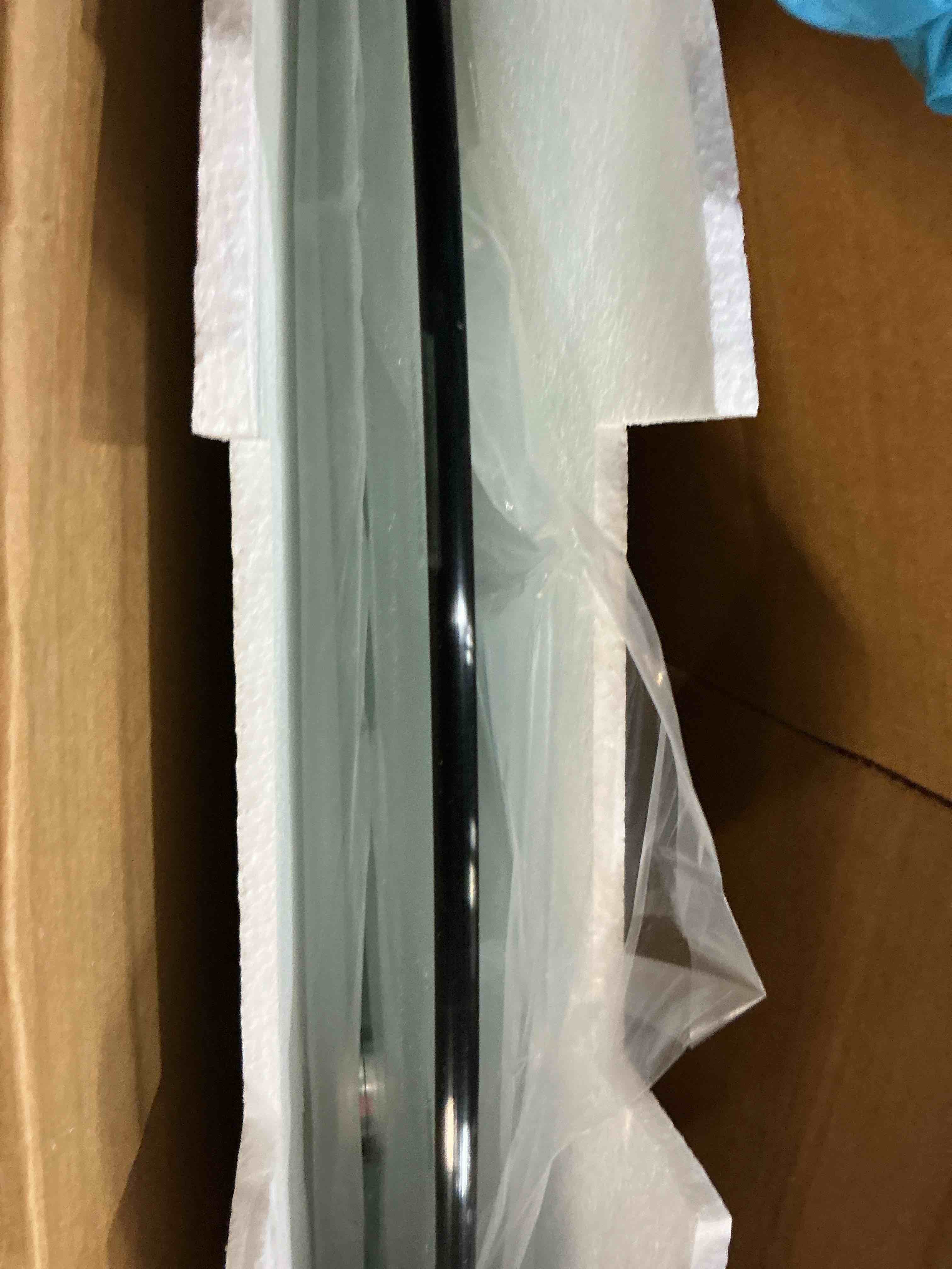 Condition photo showing Good Condition for (incomplete only table top). 48" Round Dining Table for 4, Clear Temepred Glass Kitchen Table for 4-6 with Wood Pedestal, Modern Circle Dinner Table for Dining Room Apartment Living Room,Table Only