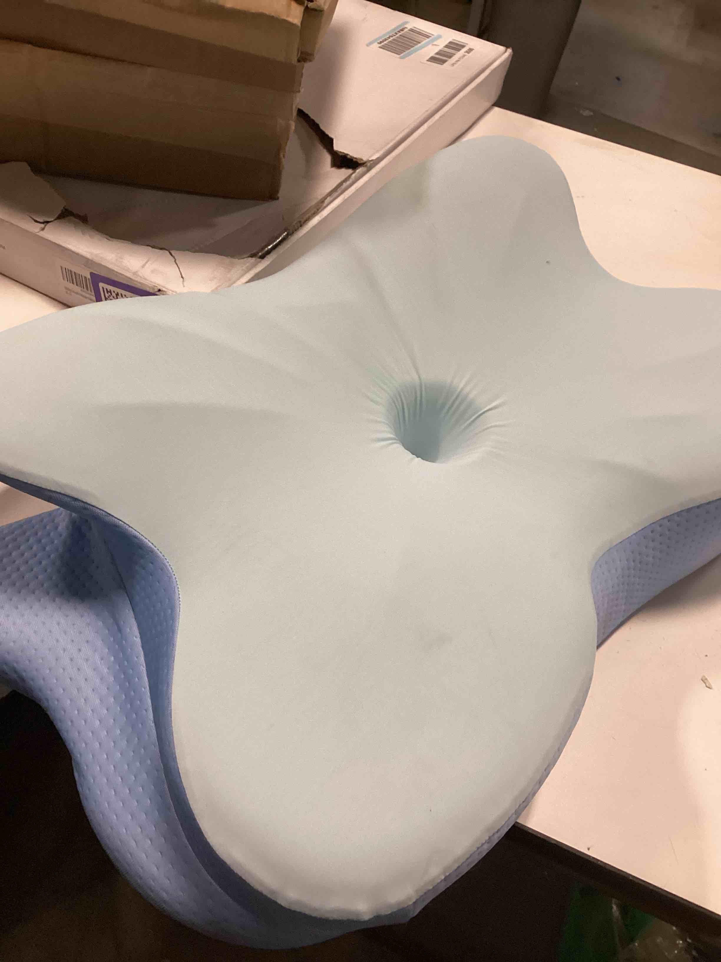 Condition photo showing As Is for Derila Ergo Cervical Neck Pillow for Sleeping Pillow Contour Memory Foam Pillows for Back, Side Sleeper Pillows 21.25 x 14.17 x 4.72 inches