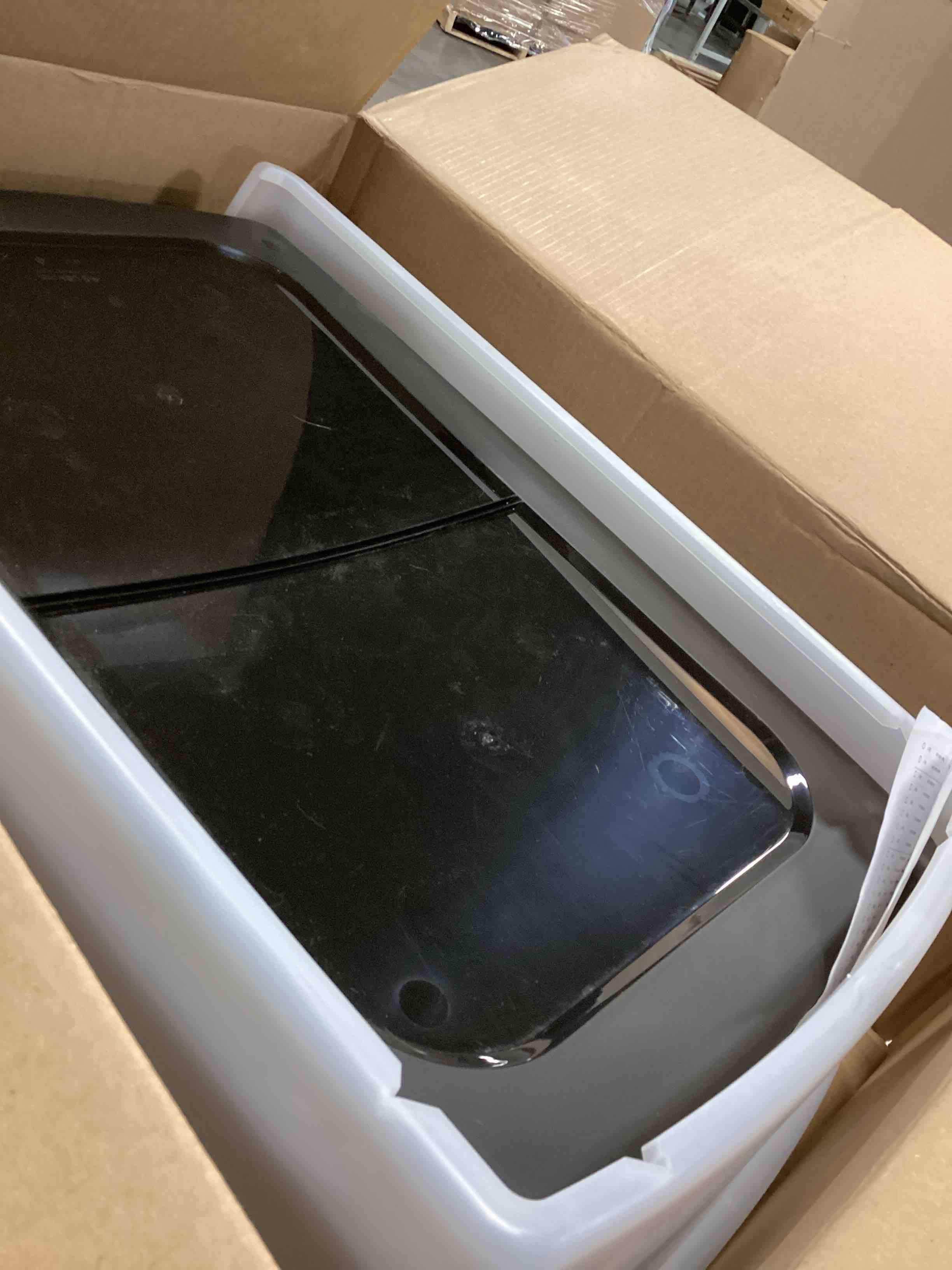 Condition photo showing As Is for IRIS USA XX-Large Cat Litter Box, Open Top Extra Large Litter Box for Big Cats and Multi-Cat Households, High Sided Scatter Shield, Easy to Clean, 30"L x 20"W x 14"H, Black XXL Black