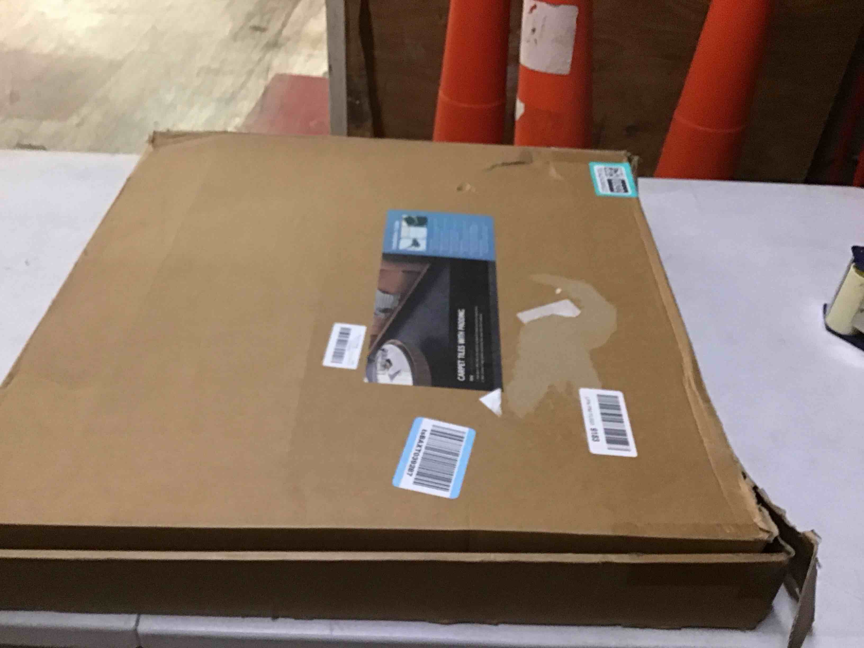 Condition photo showing Good Condition for Livelynine Gray Carpet Squares 24x24 16 Sheet Grey Carpet Tiles with Padding Attached Non Slip Rug Mat Rubber Square Flooring Tiles for Bedroom Kitchen Kids Office Commercial Tile Stair Remnants