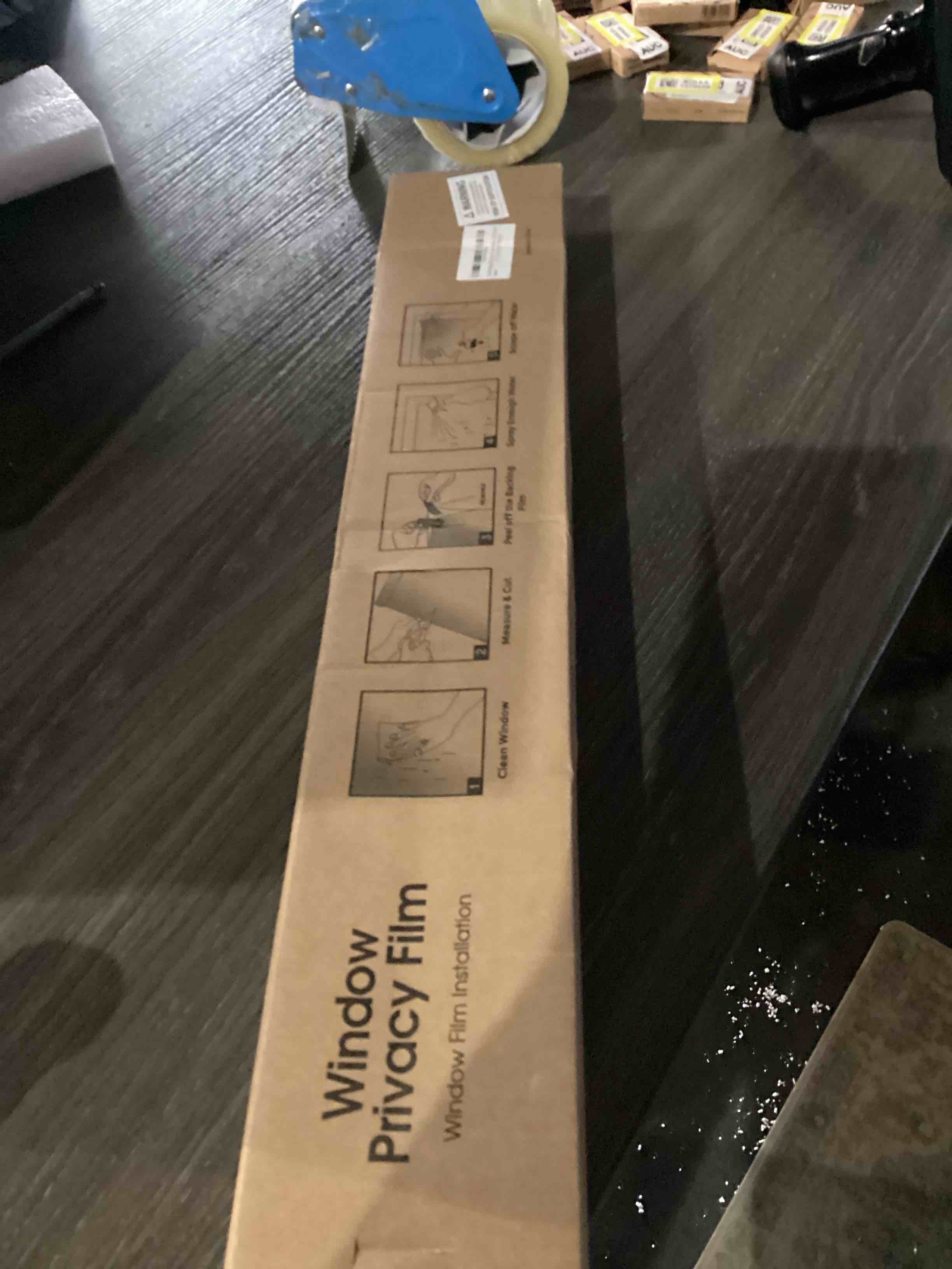 Condition photo showing As Is for Window Privacy Film, Stained Glass Window Films 3D Rainbow Decorative Static Cling Iridescent Window Tint Heat Blocking Decals Covering for Home Door Vinyl, Red, 23.6" x 35.4" Red 23.6" x 35.4"