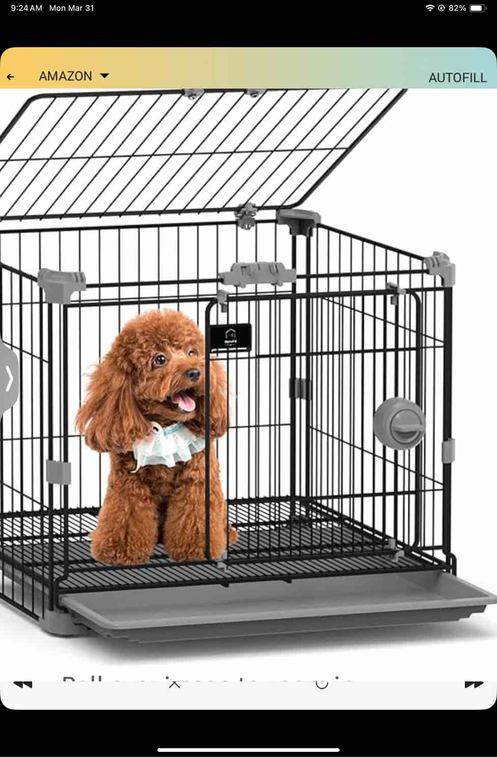 FLARUZIY 30’’ Dog Crate, Easy to Assemble Medium Dog Kennel Dog Playpen with Double Door and Drawer Leak-Proof Tray, Multiple Stackable Thick Sturdy Carbon Steel Pet Cage for 25 to 40lb Medium Dog