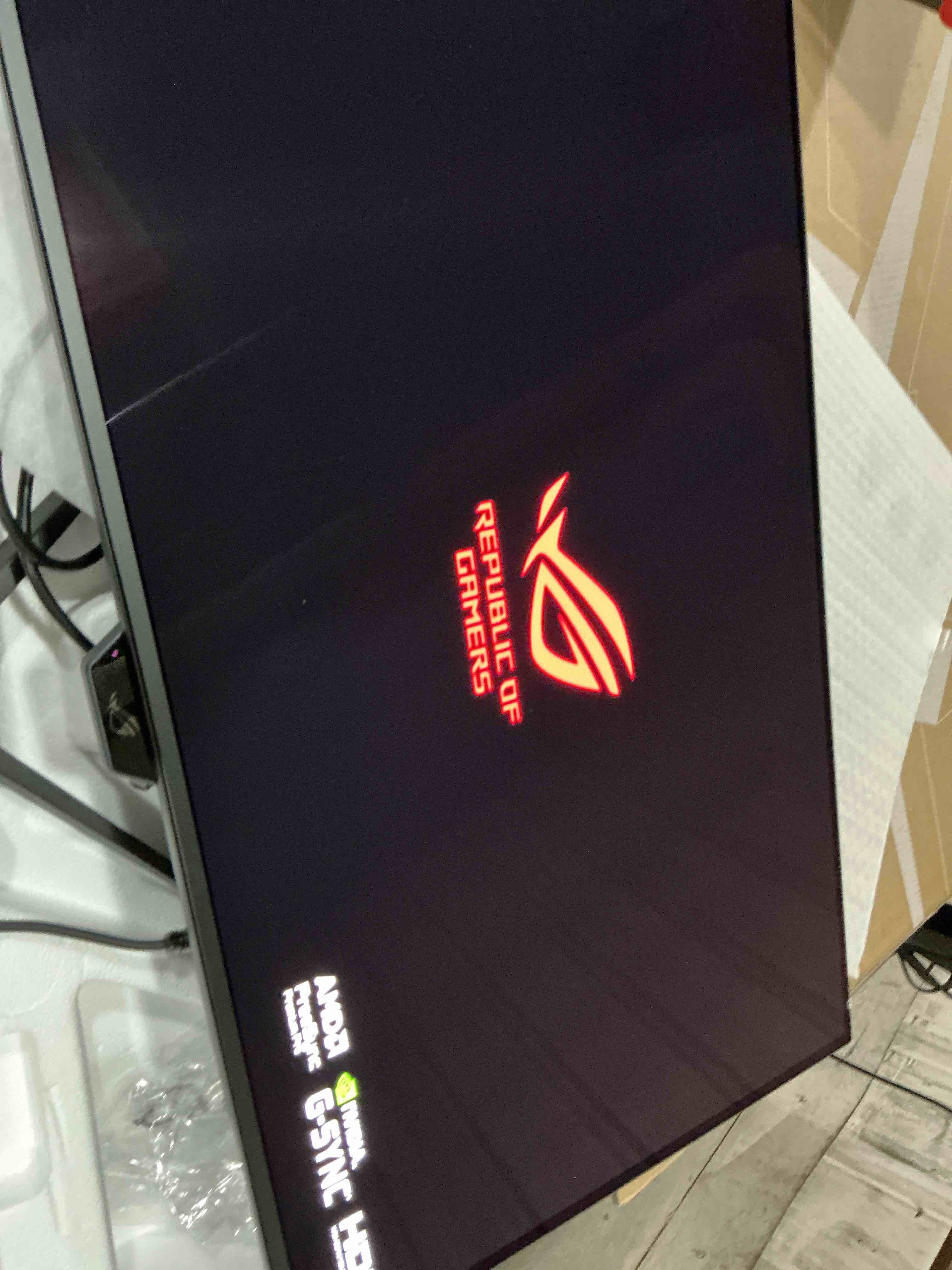 Condition photo showing New/Like New for ASUS ROG Swift 32” 4K OLED Gaming Monitor (PG32UCDM) - UHD (3840 x 2160), QD-OLED, 240Hz, 0.03ms, G-SYNC Compatible, Custom Heatsink, Graphene Film, 99% DCI-P3, True 10-bit, 90W USB-C 32" OLED 4K 240Hz UHD G-SYNC