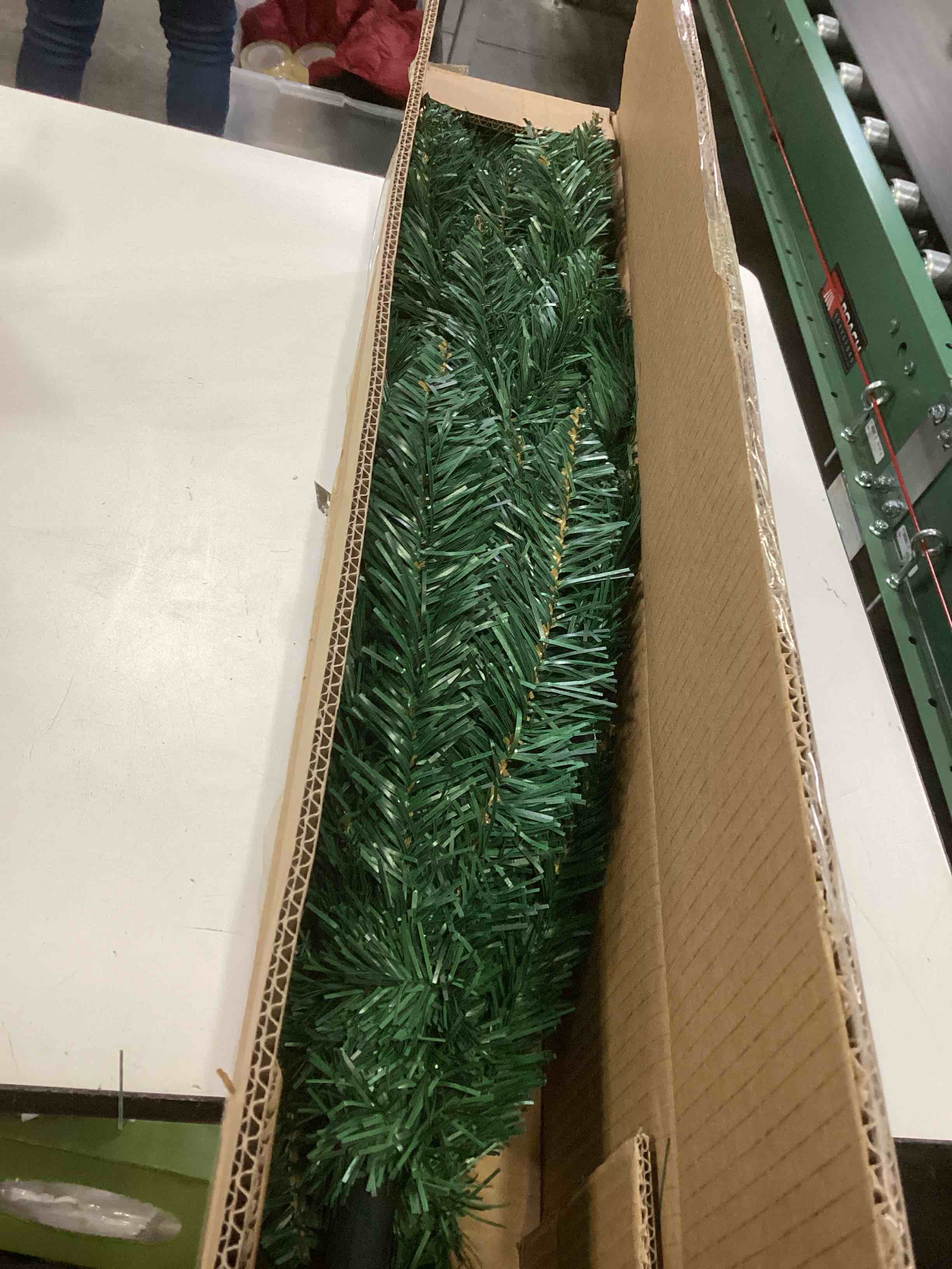 Condition photo showing Good Condition for Suunyglade 5.5FT Green Artificial Christmas Tree, Premium Hinged Pine Tree with Solid Foldable Metal Legs, Pencil Shape Christmas Tree Perfect for Home, Shops and Holiday Decoration 5ft 6in