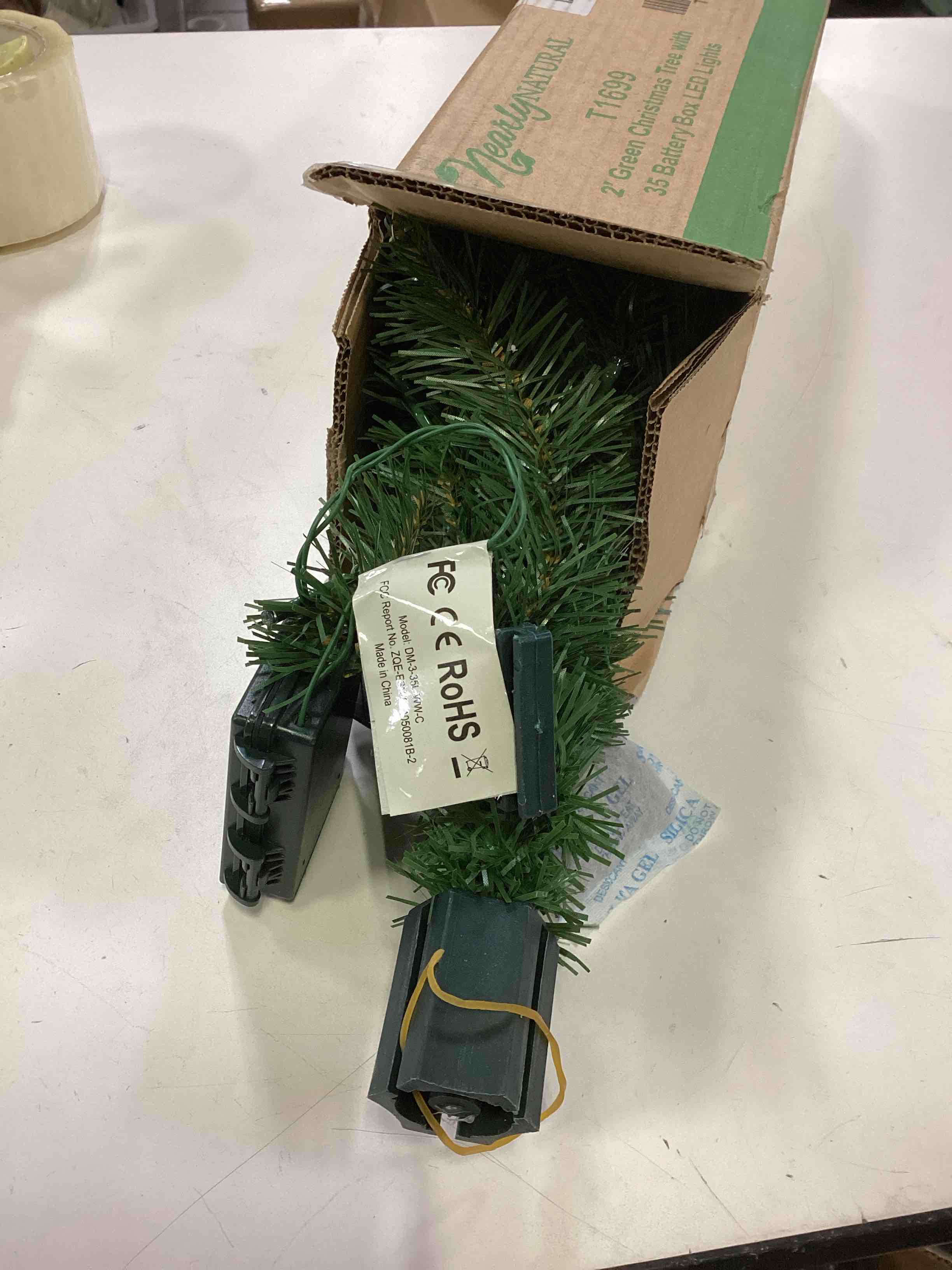 Condition photo showing Good Condition for Nearly Natural 2ft. Green Artificial Christmas Tree with 35 LED Lights and 72 Bendable Branches