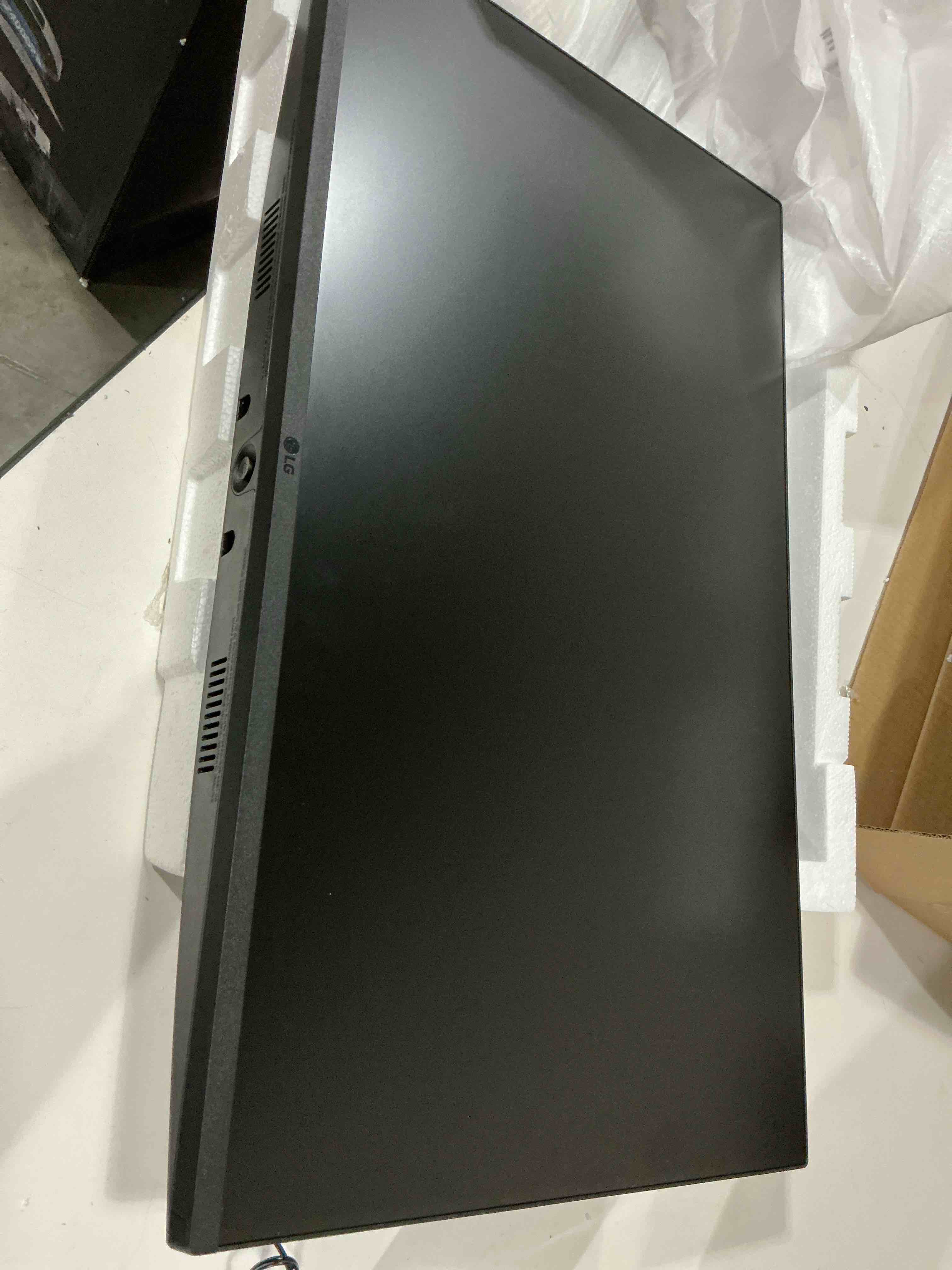 Condition photo showing As Is for LG 24U411A-B 24-inch Full HD (1920 x 1080) IPS Computer Monitor, 120Hz, HDR10, Reader Mode, Flicker Safe, HDMI, Slim Stand Base, Black 24 inch