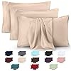 Utopia Bedding - 4 Pack Pillow Cases - OEKO-TEX - Standard Size 50x75 cm - 100% Brushed Microfiber Pillowcases with Envelope Closure, pillows not included - Wrinkle, Fade, & Stain Resistant - Beige