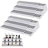 2 Pack 3 Tier Expandable Spice Rack Organizer, White/Grey Plastic Spice Rack, Adjustable Length 14.6-25.8In, Non-Skid Tiered Spice Shelf Organizer for Kitchen Cabinet, Cupboard, Pantry