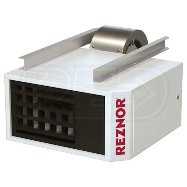 Reznor UBX Power Vented Gas Fired Unit Heater, High Static Blower Fan, NG, Aluminized Heat Exchanger - 60,000 BTU