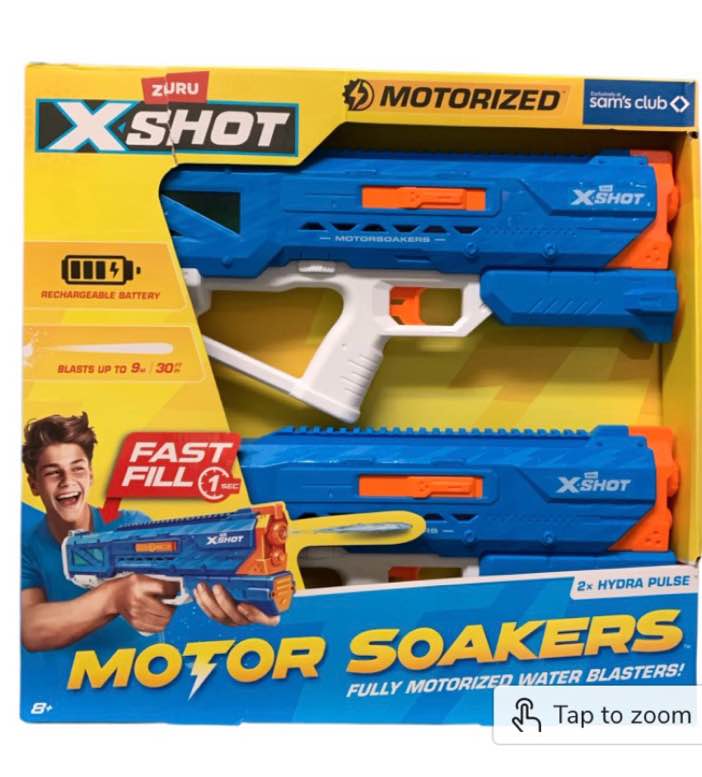 zuru x-shot hydra pulse dual pack, fully motorized fast-fill water blasters