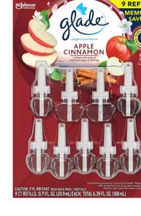glade plugins scented oil refills, apple cinnamon, 